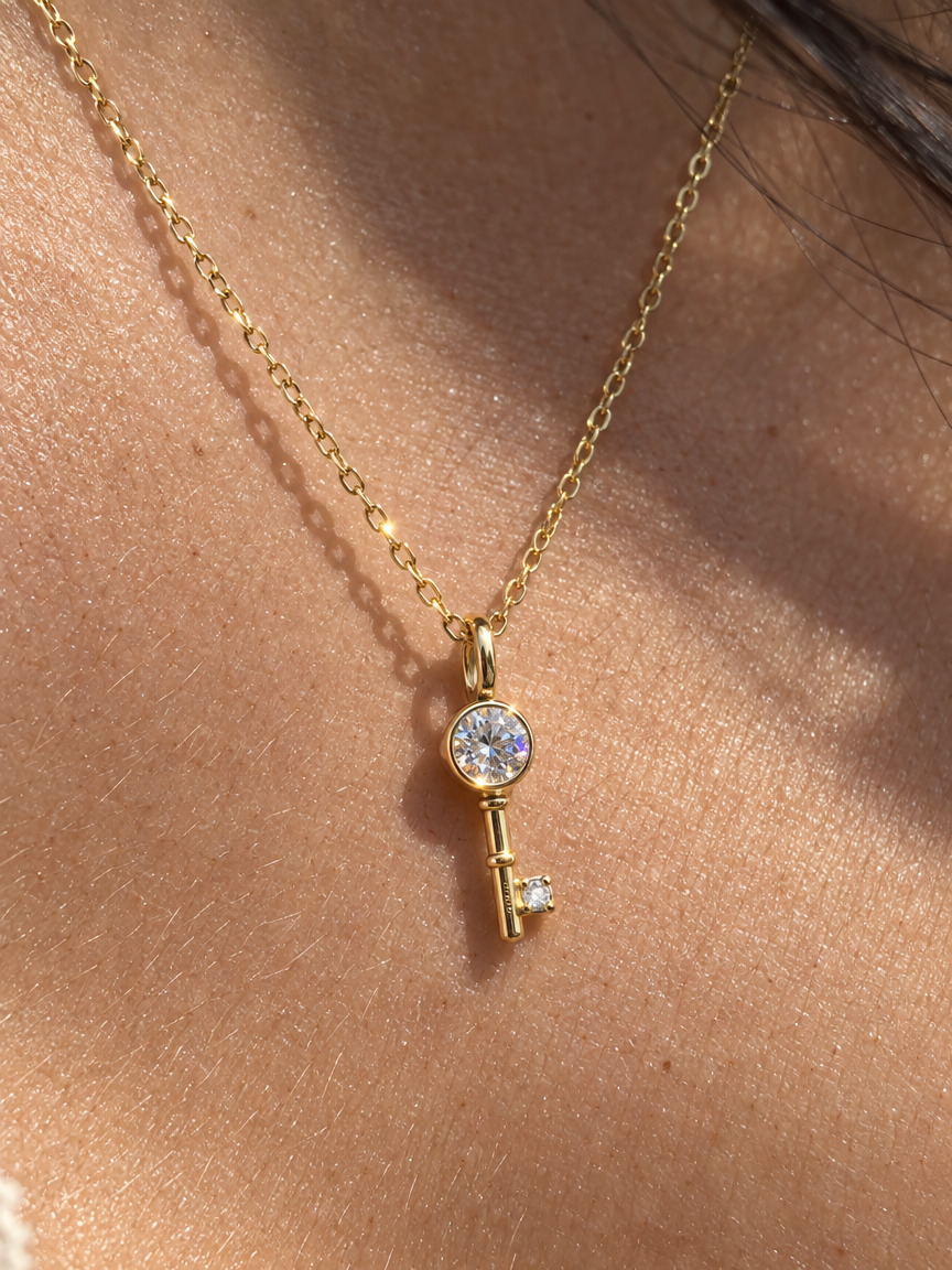 Sparkle Key Pendant Necklace
