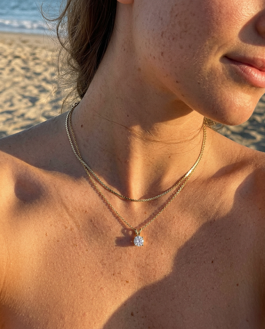 Solitaire & S-Chain Necklace Set