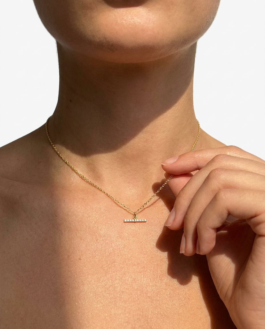 Pavé Bar Necklace