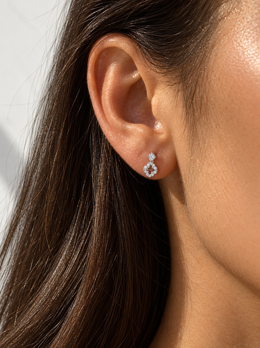 Pavé Clover Drops