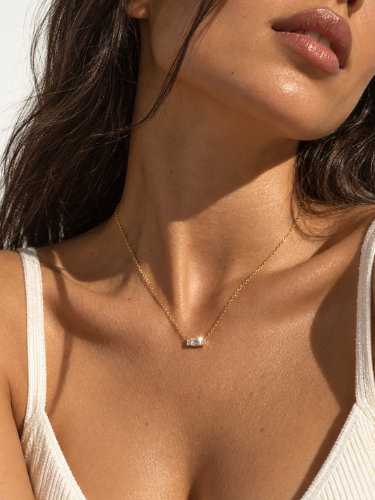 Baguette-Cut Pendant Necklace