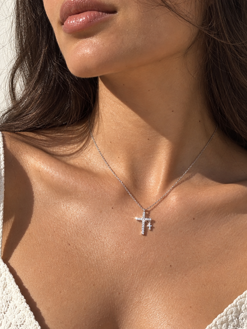 Accent Cross Pavé Necklace