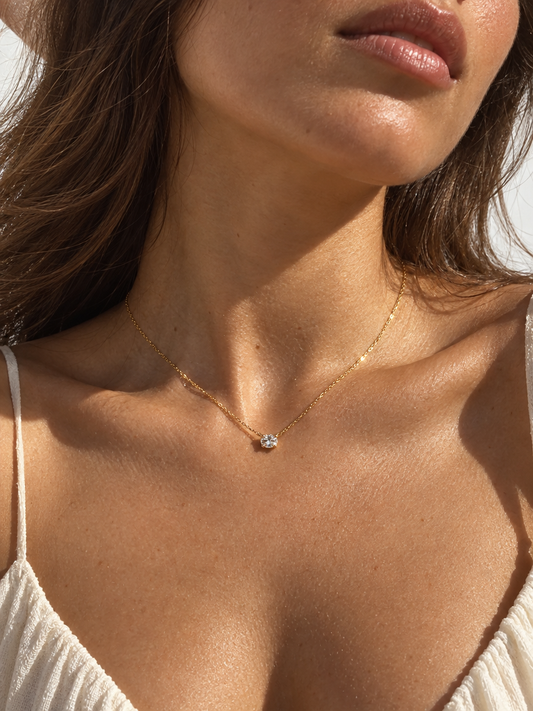 Oval-Cut Solitaire Necklace