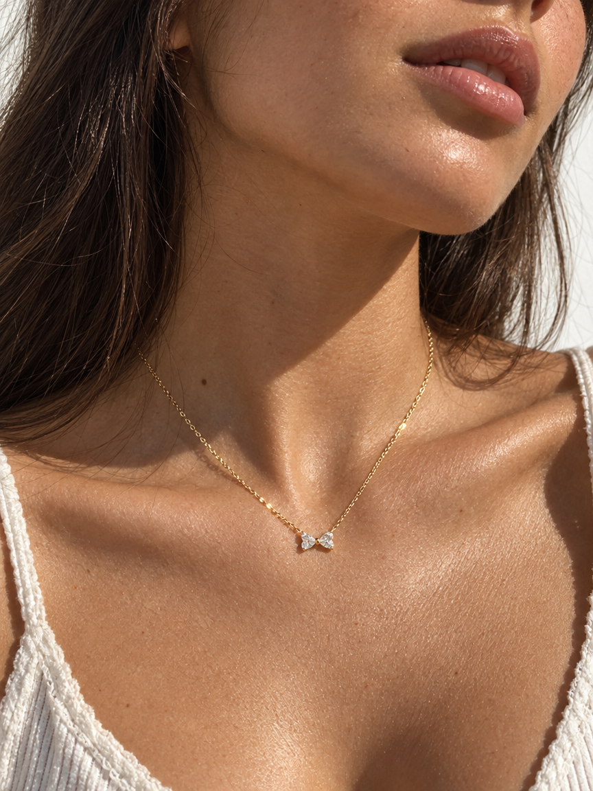 Heart Bowtie Necklace