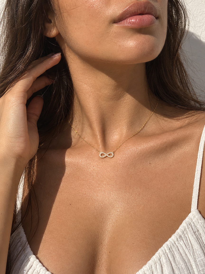 Pavé Infinity Pendant Necklace