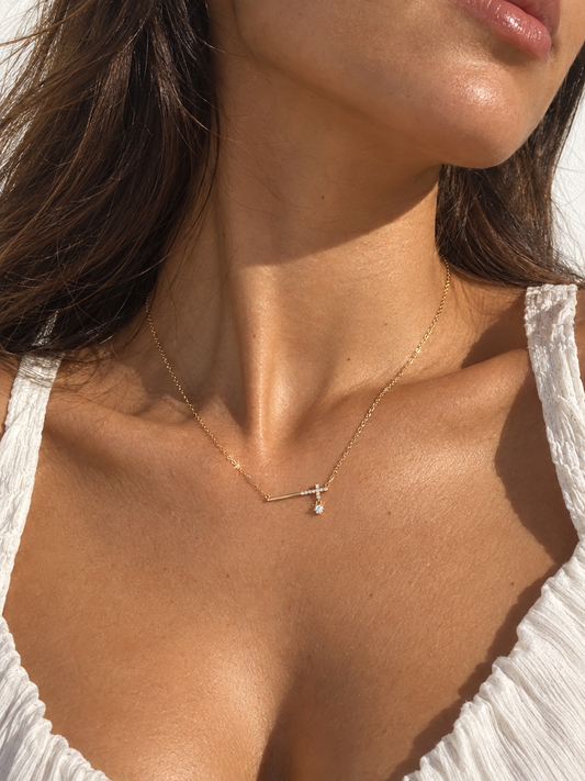 Pavé Cross Bar Necklace