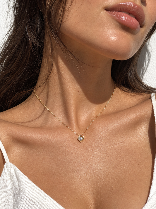 Cushion Solitaire Necklace