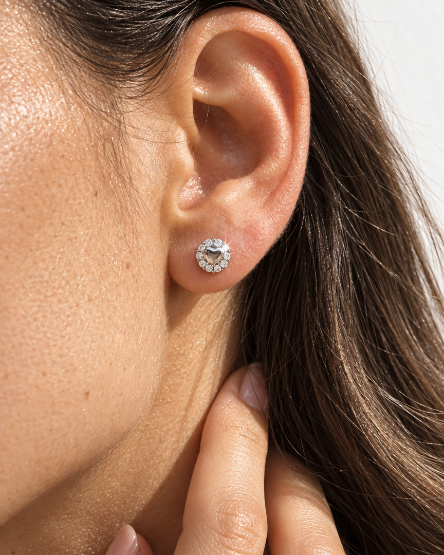 Heart Halo Studs