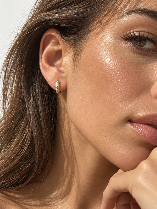 Pavé Huggie Hoops