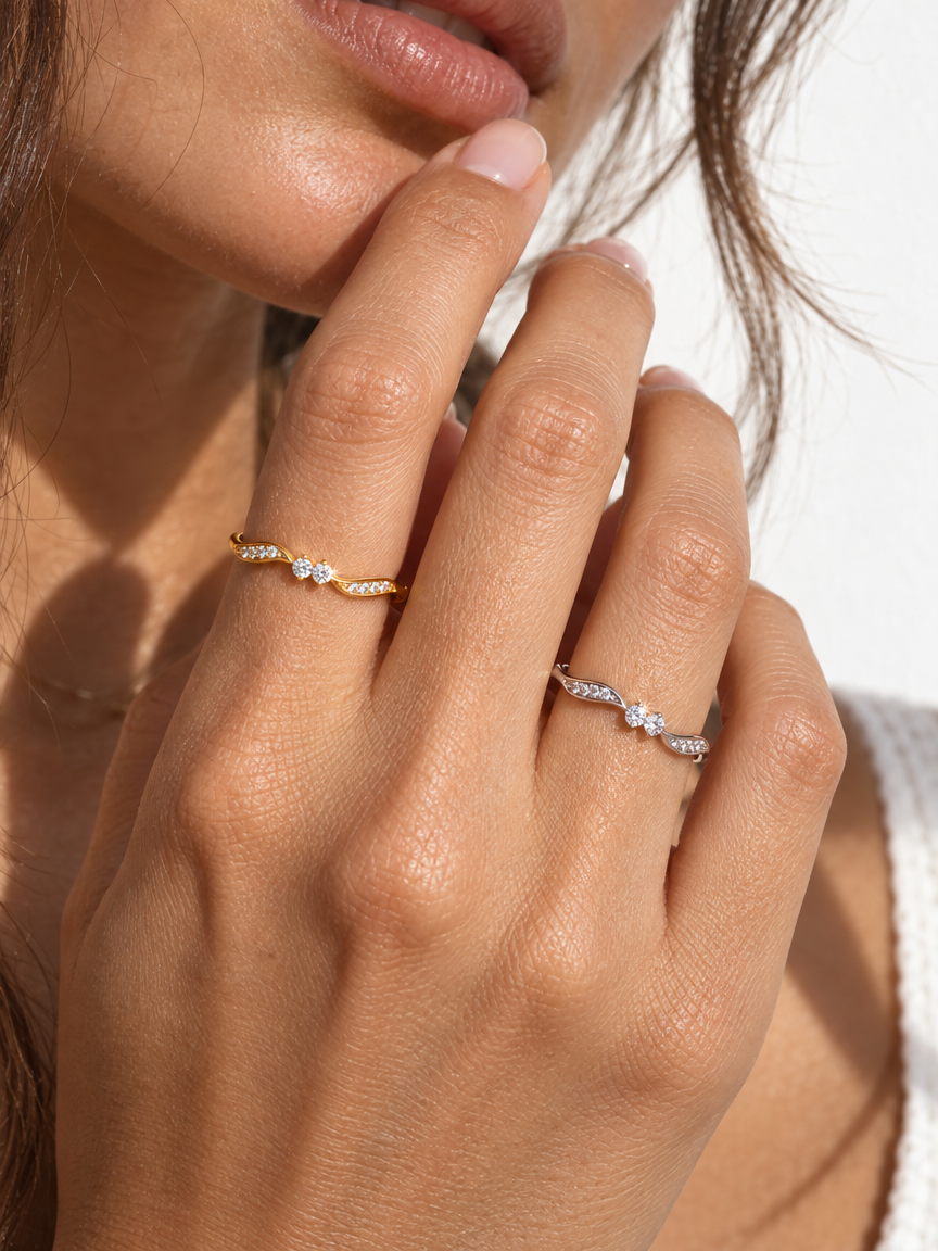 Twin Pavé Ring