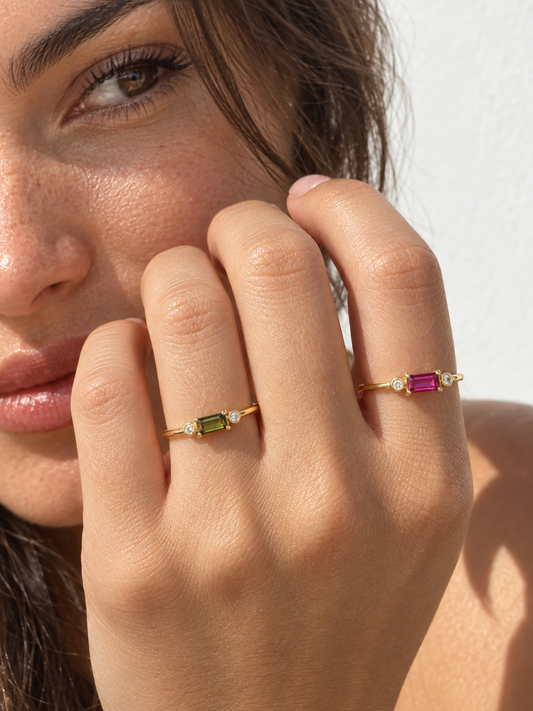 Baguette Crystal Band Ring