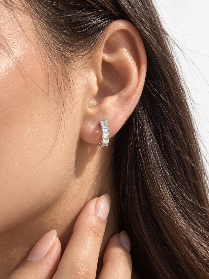 Baguette Hoop Earrings