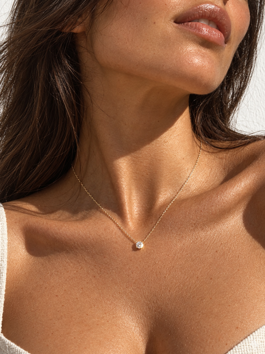 Classic Solitaire Pendant Necklace