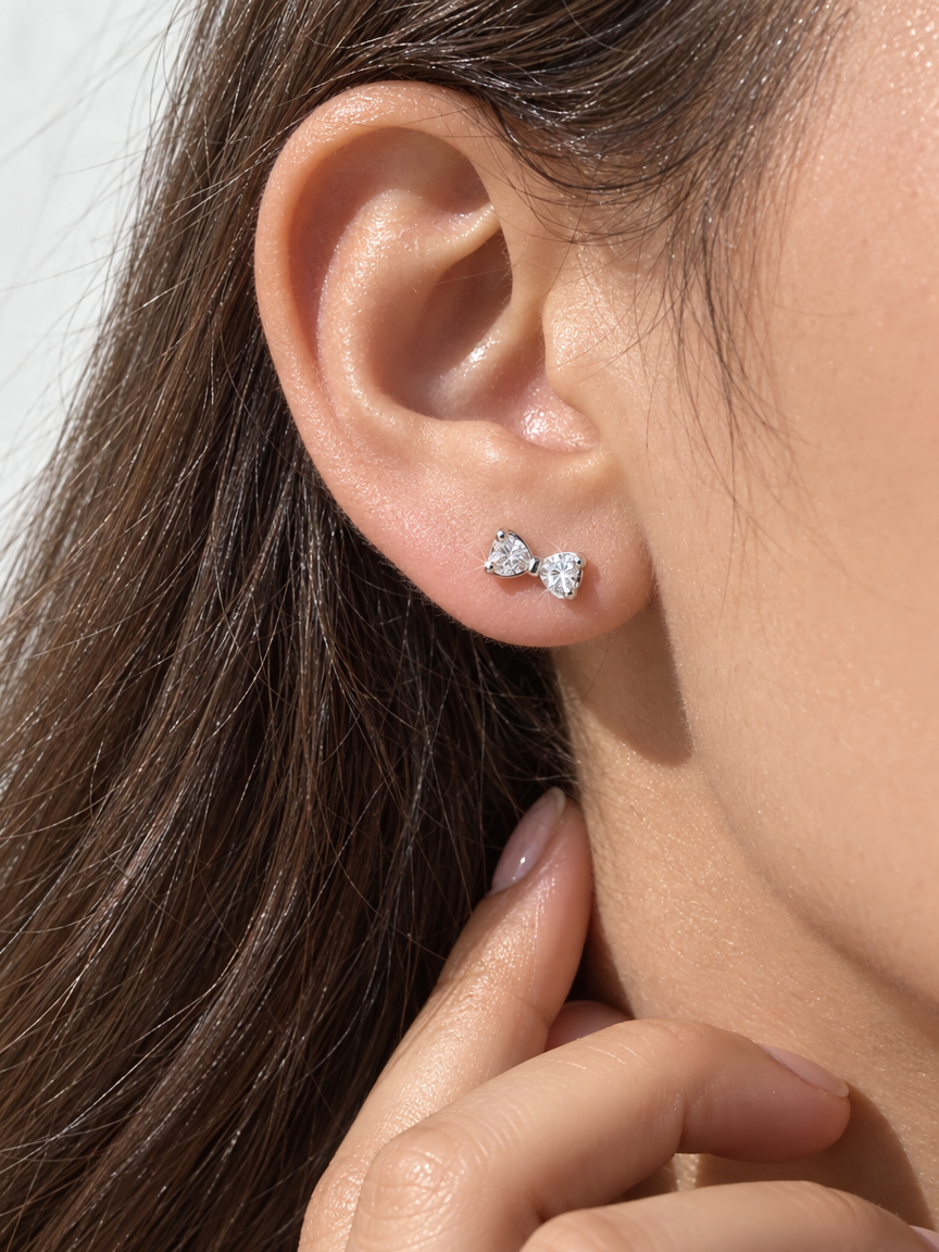 Heart Bowtie Studs