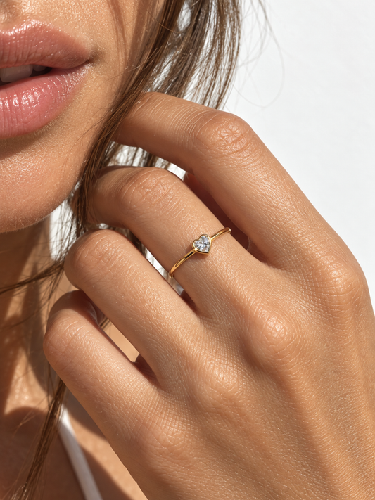 Bezel Heart Ring