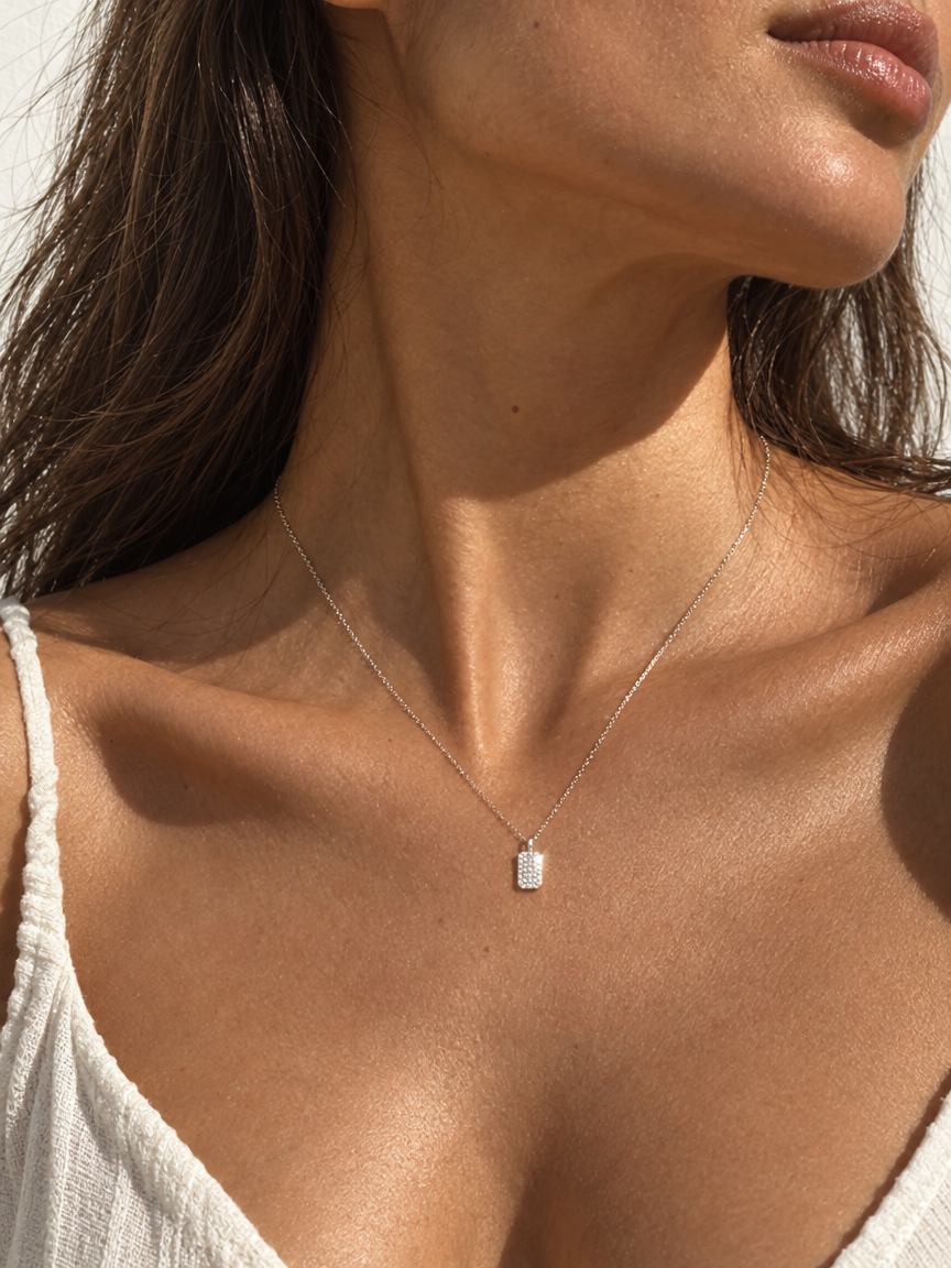 Pavé Tag Necklace
