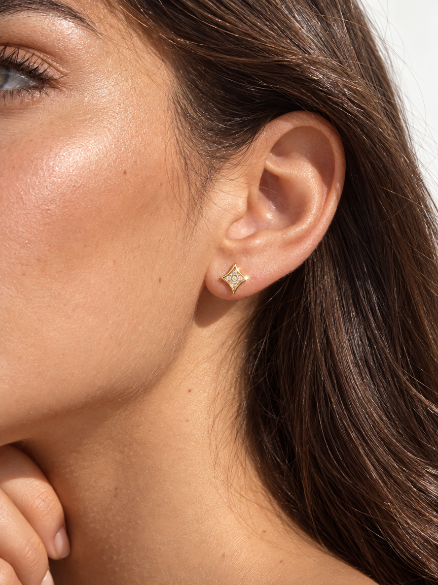 Geometric Pavé Studs
