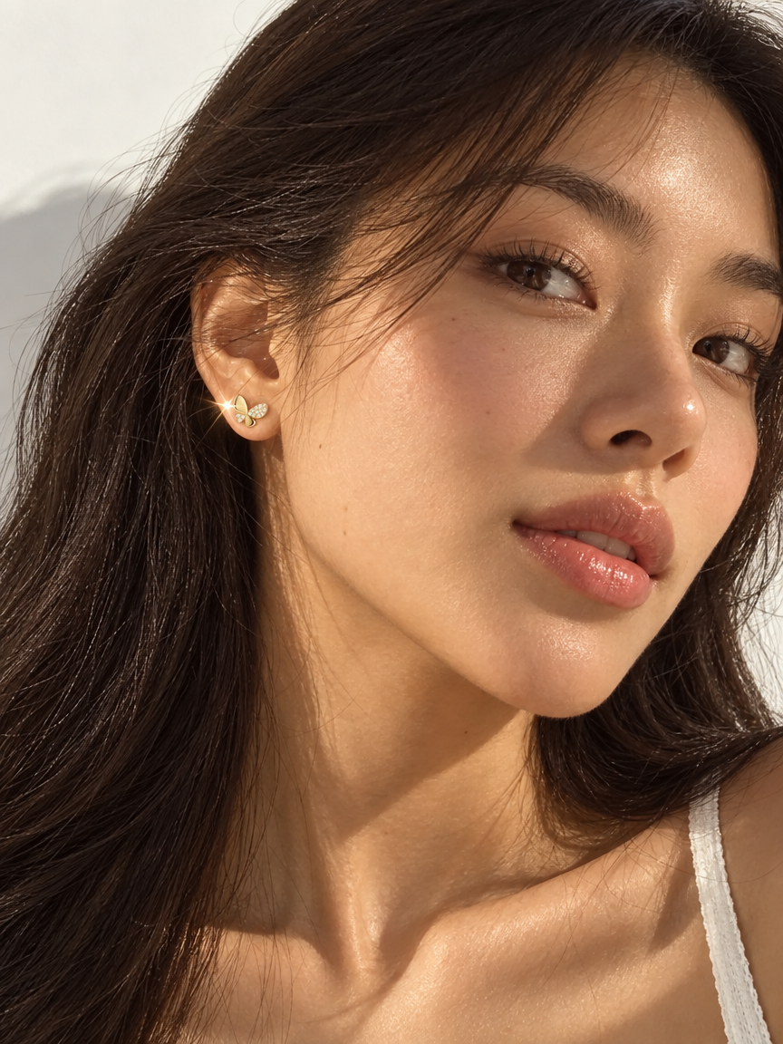 Butterfly Zircon Stud Earrings