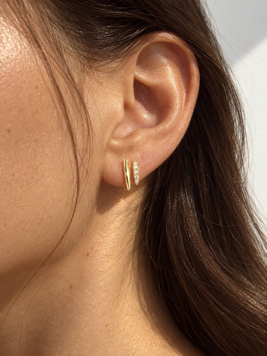 Double Marquise Stud Earrings