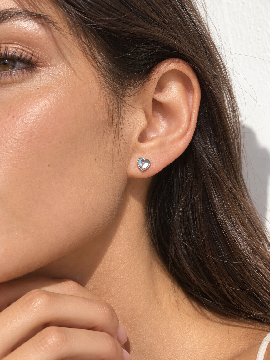 Sky Heart Studs
