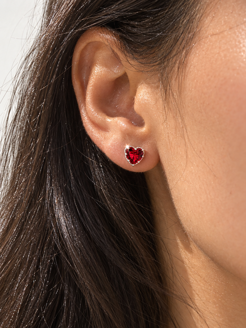Red Heart Studs