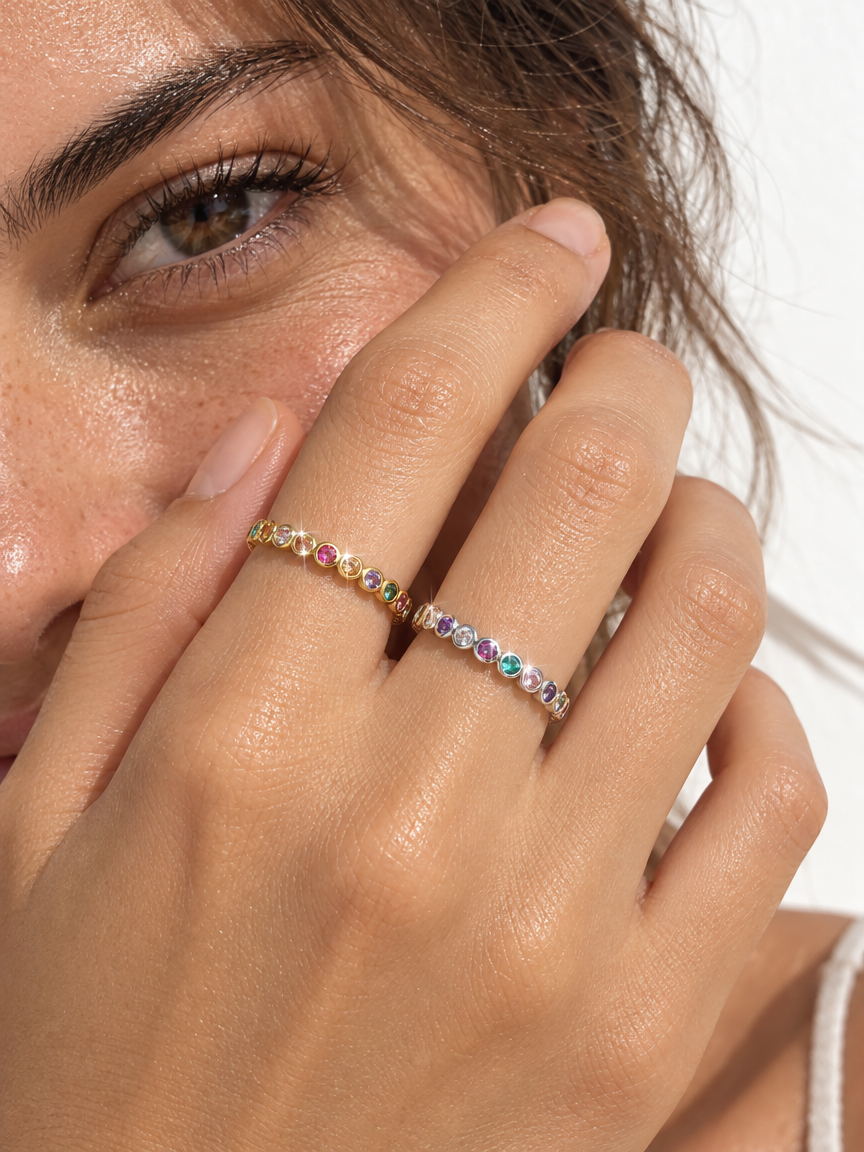 Rainbow Eternity Ring