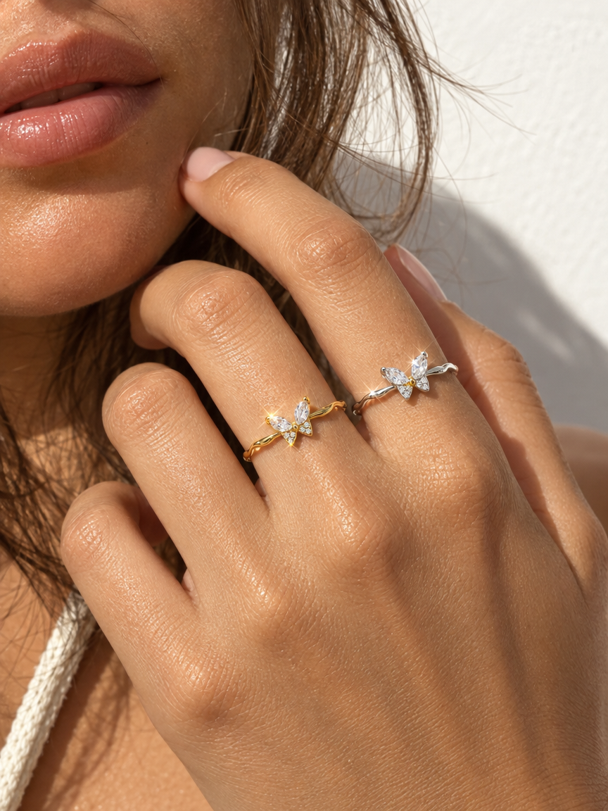 The Crystal Butterfly Ring