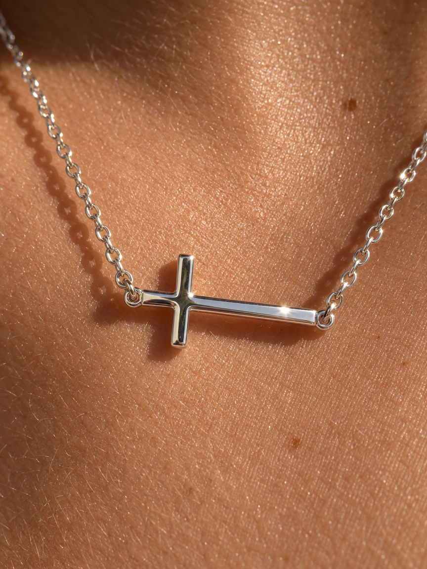 Horizontal Cross Necklace