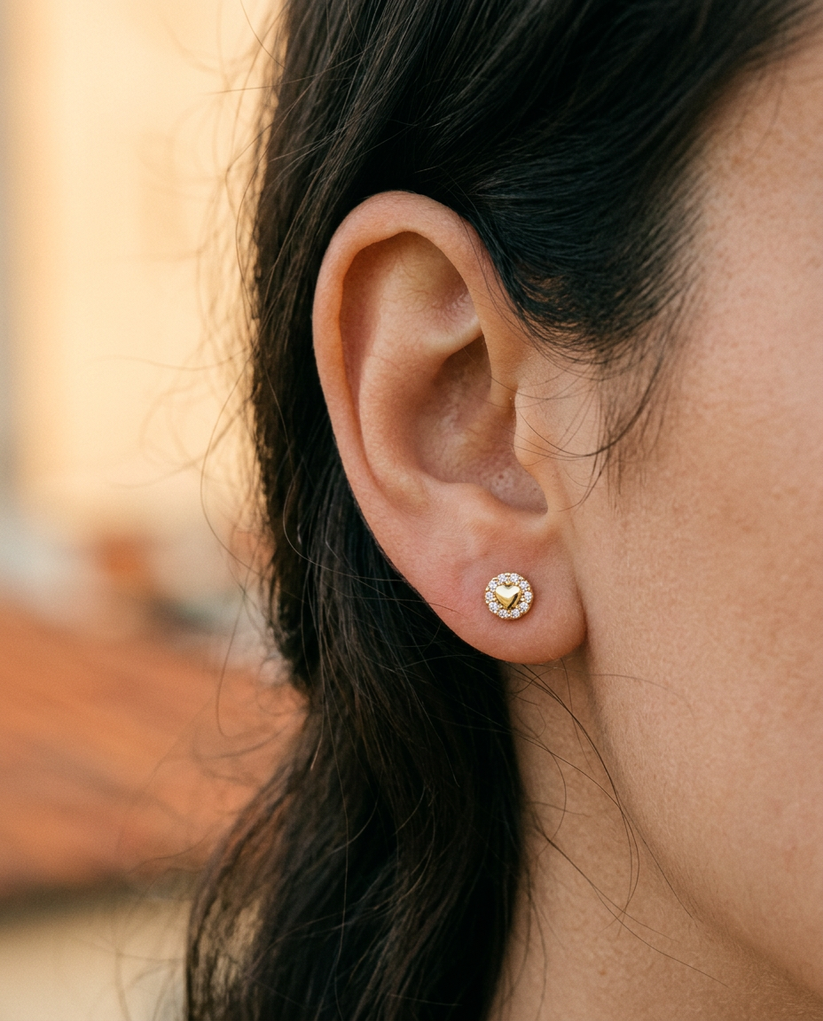 Open Heart Halo Studs