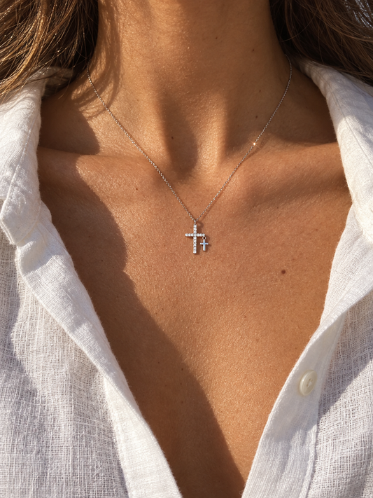 Accent Cross Pavé Necklace