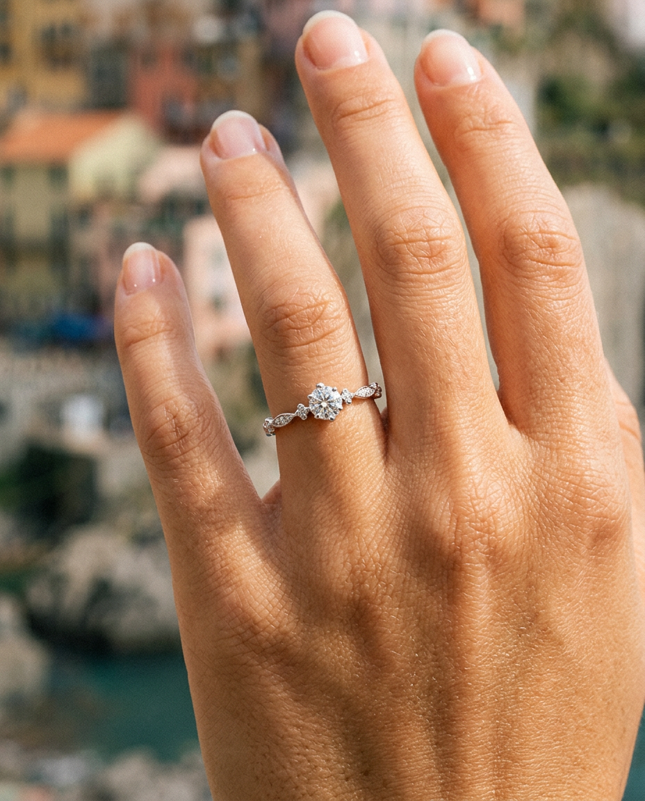 Zircon Solitaire Open Ring