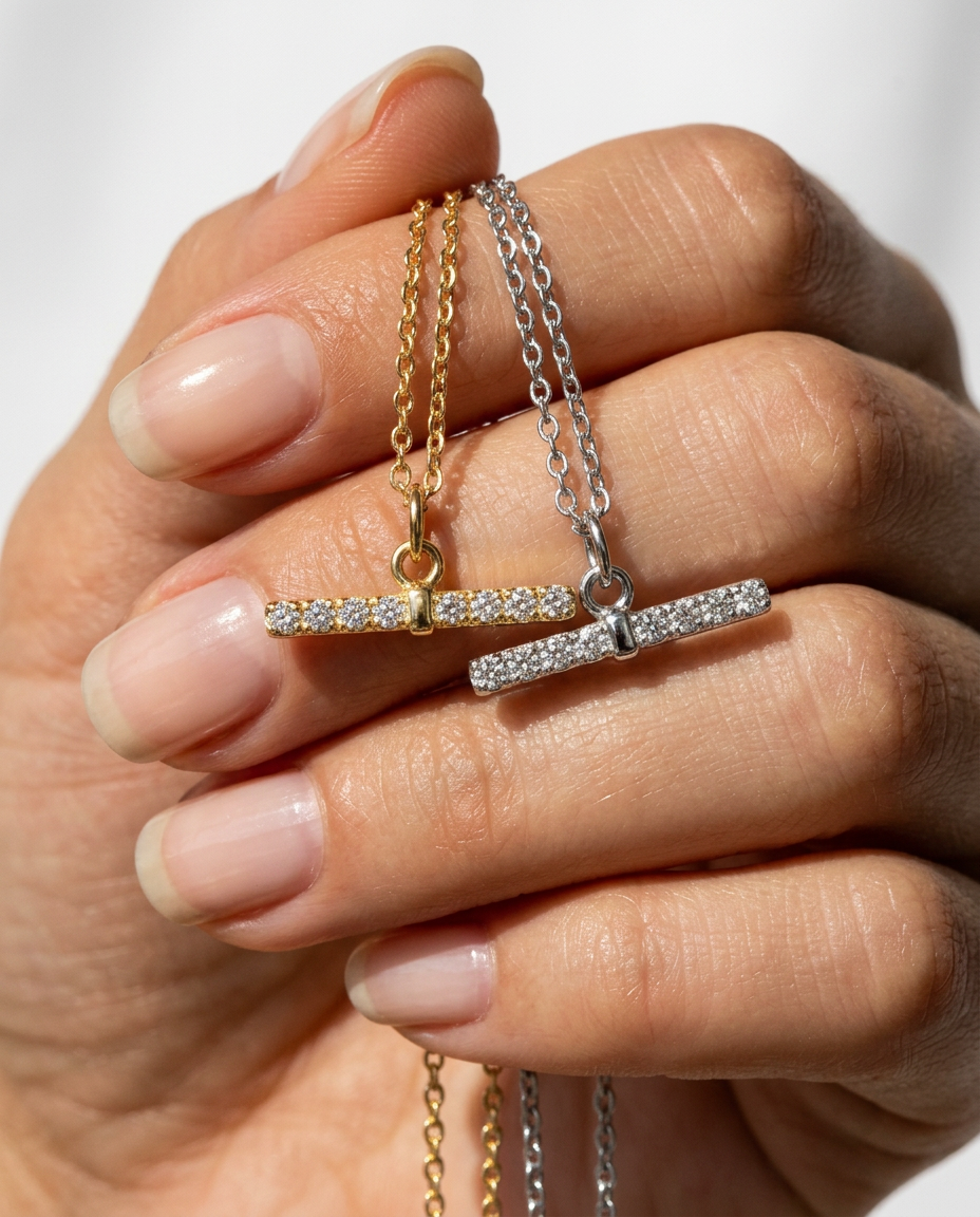 Pavé Bar Necklace
