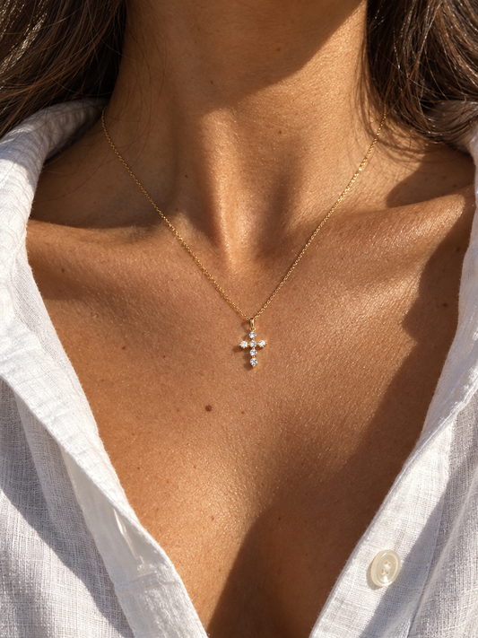 Dewdrop Cross Necklace