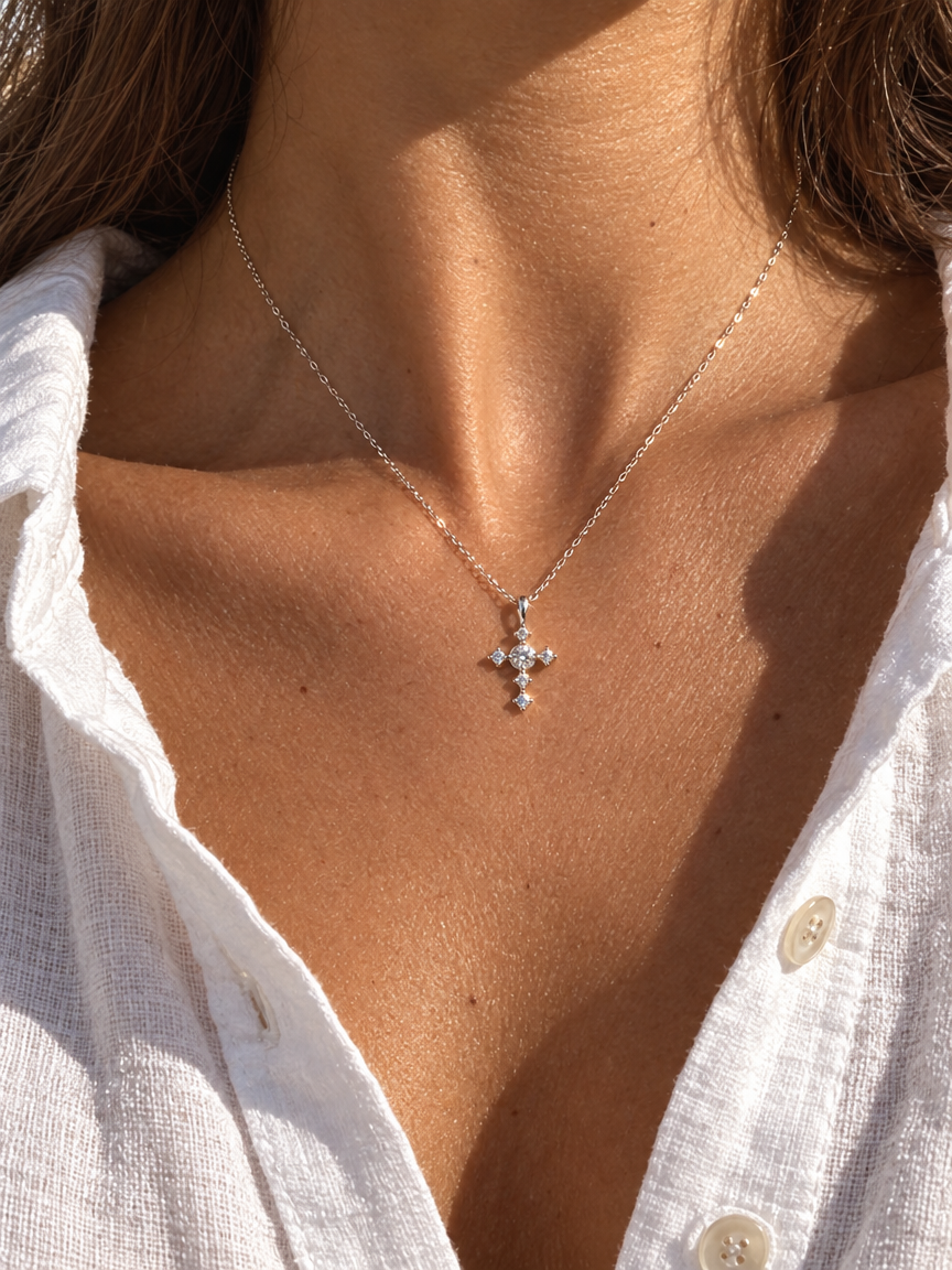 Crown Cross Necklace