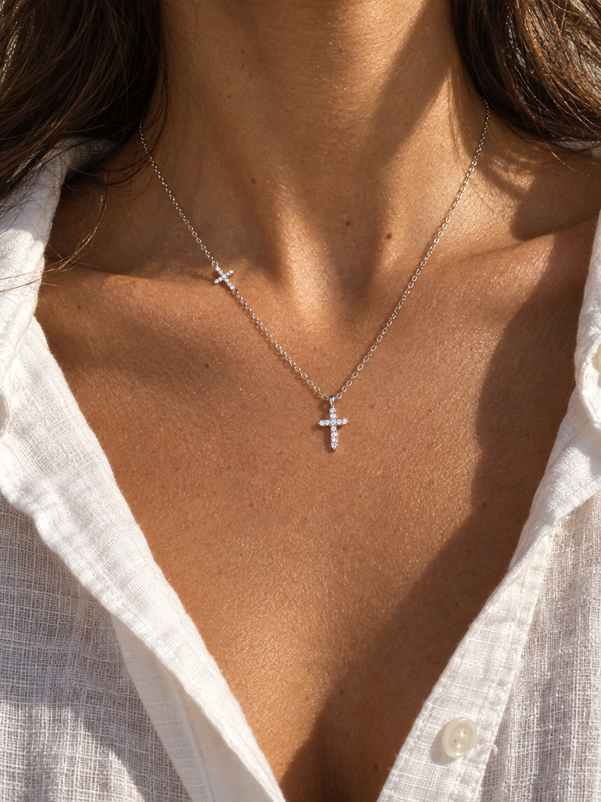 Twin Cross Necklace