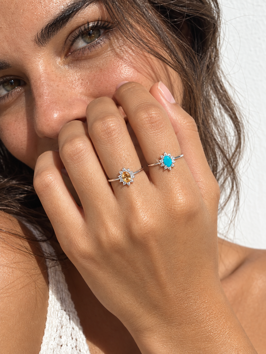 Golden Crystal Ring