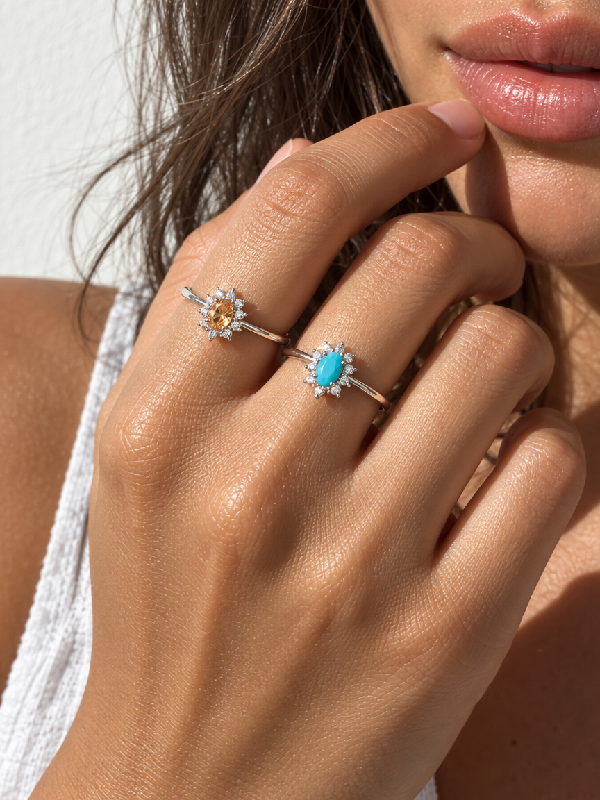 Golden Crystal Ring