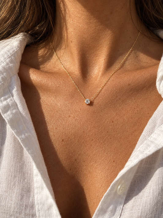 Classic Solitaire Pendant Necklace