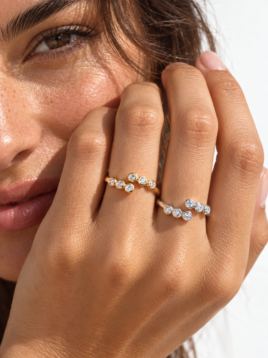 Bubble Bezel Ring