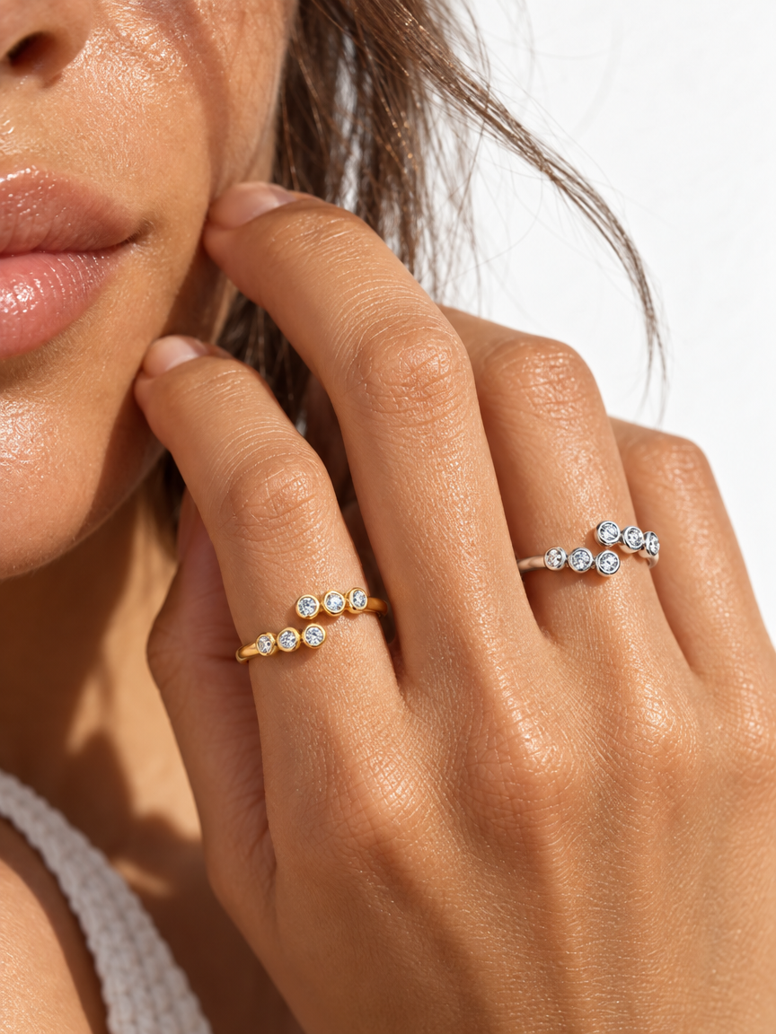 Bubble Bezel Ring