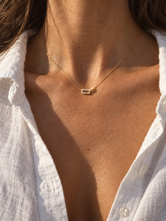 Double Pavé Ring Necklace