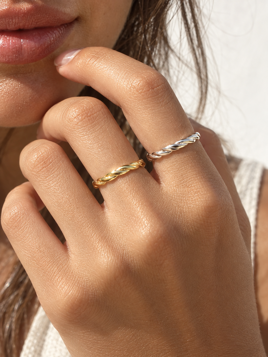 Adjustable Waves Ring