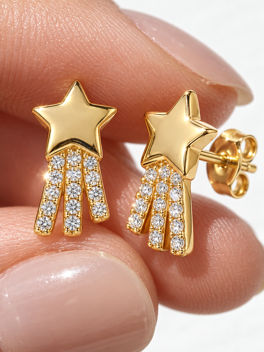 Shooting Star Stud Earrings