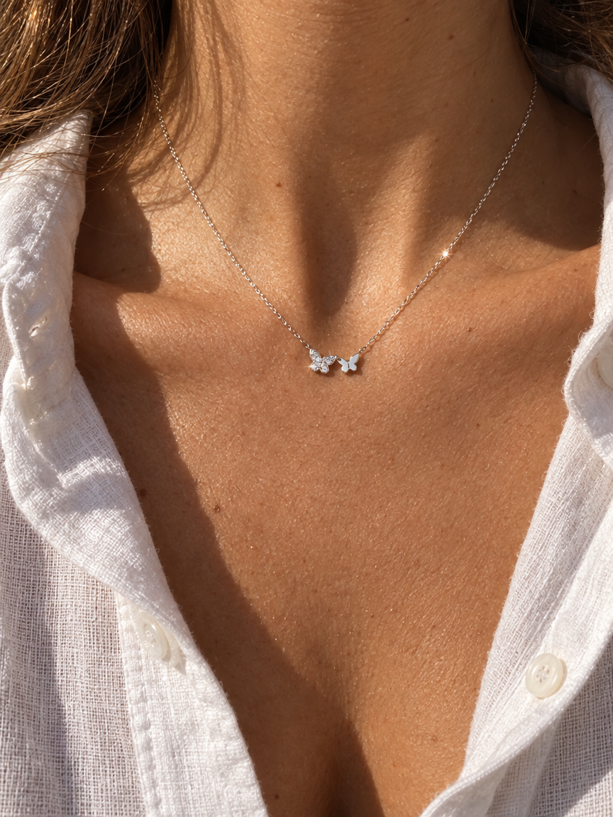 Twin Butterfly Necklace