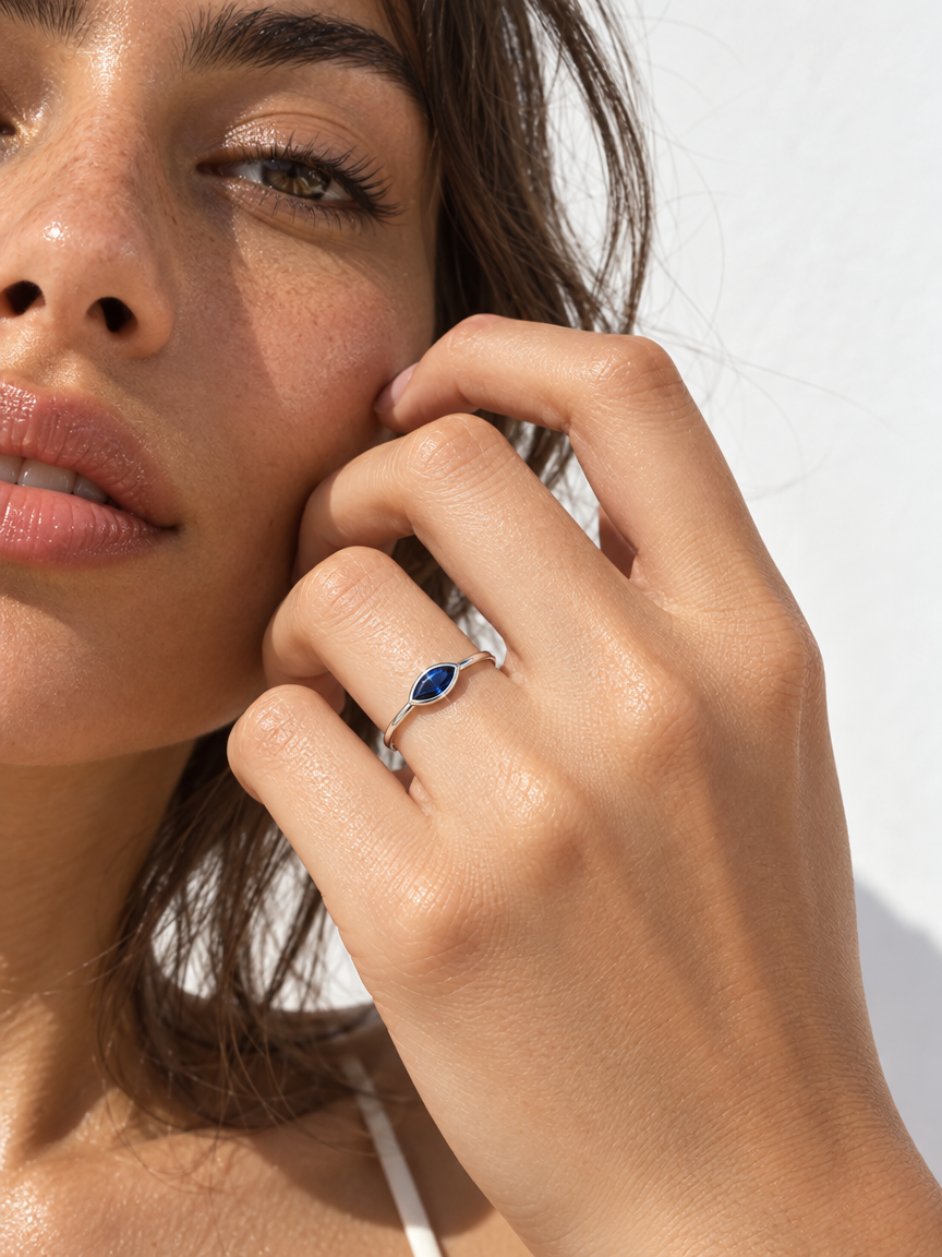 Blue Marquise Ring