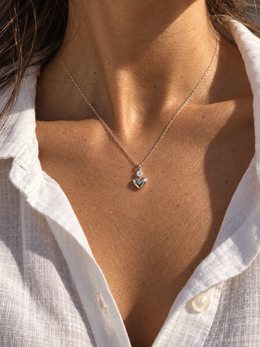 Sparkle Heart Pendant Necklace