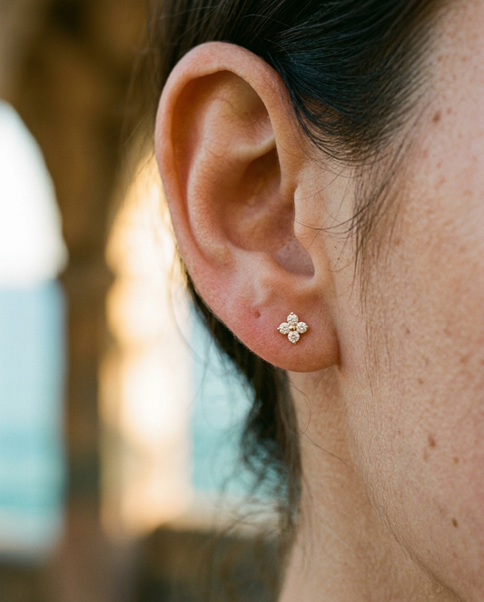Clover Pavé Studs