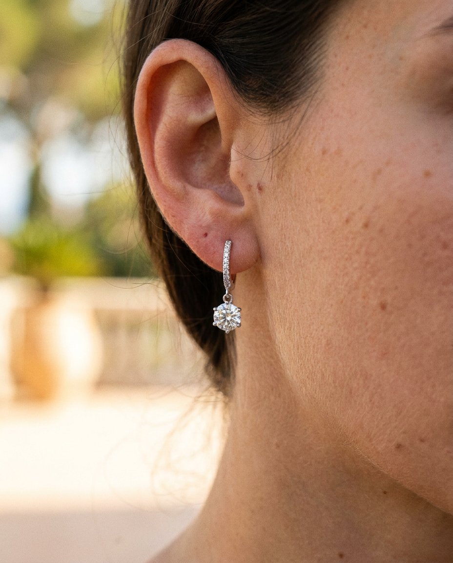 Solitario Drop Earrings