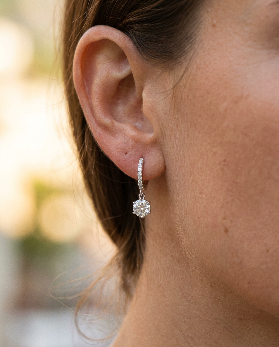 Solitario Drop Earrings