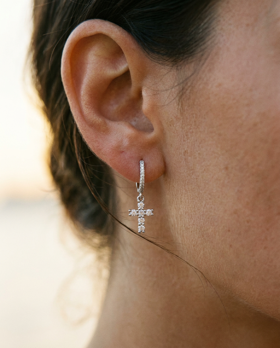 Pavé Cross Drops